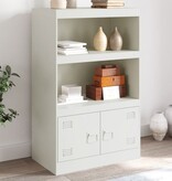 VidaXL Dressoir 67x39x107 cm staal wit