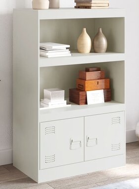 VidaXL Dressoir 67x39x107 cm staal wit