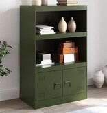 VidaXL Dressoir 67x39x107 cm staal olijfgroen