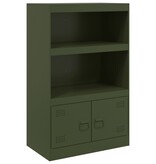 VidaXL Dressoir 67x39x107 cm staal olijfgroen
