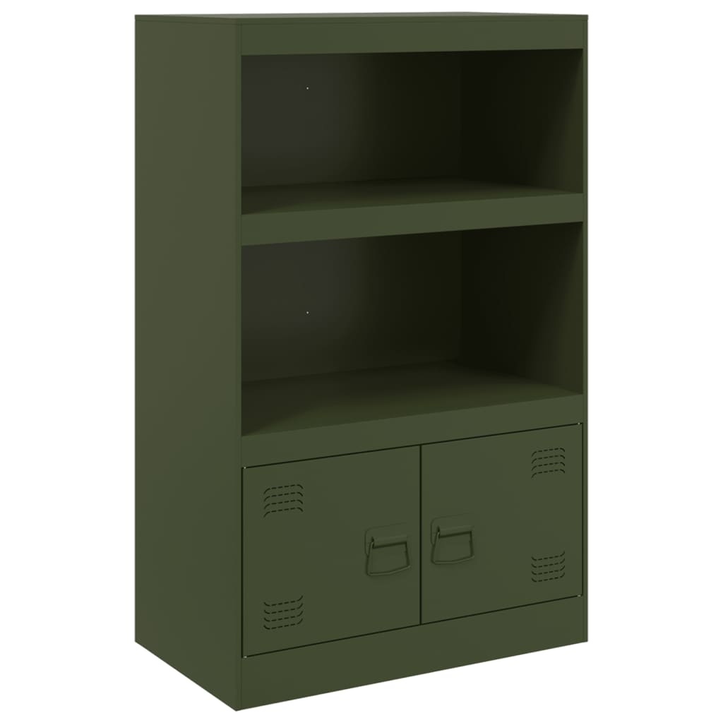 VidaXL Dressoir 67x39x107 cm staal olijfgroen