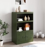 VidaXL Dressoir 67x39x107 cm staal olijfgroen