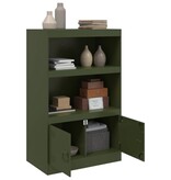 VidaXL Dressoir 67x39x107 cm staal olijfgroen