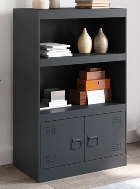 VidaXL Dressoir 67x39x107 cm staal antracietkleurig