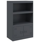 VidaXL Dressoir 67x39x107 cm staal antracietkleurig