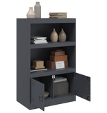 VidaXL Dressoir 67x39x107 cm staal antracietkleurig