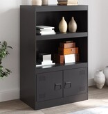 VidaXL Dressoir 67x39x107 cm staal zwart