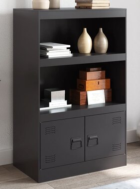 VidaXL Dressoir 67x39x107 cm staal zwart