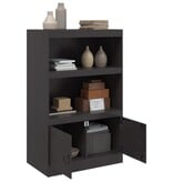 VidaXL Dressoir 67x39x107 cm staal zwart