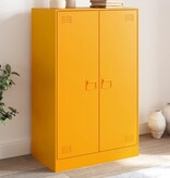 VidaXL Dressoir 67x39x107 cm staal mosterdgeel