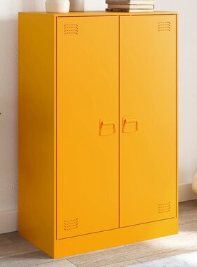 VidaXL Dressoir 67x39x107 cm staal mosterdgeel