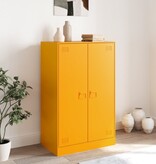 VidaXL Dressoir 67x39x107 cm staal mosterdgeel