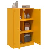 VidaXL Dressoir 67x39x107 cm staal mosterdgeel