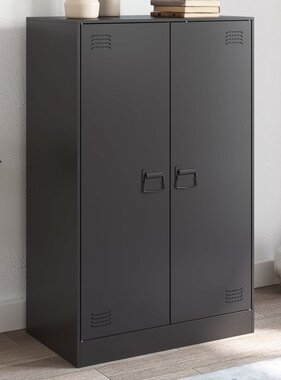 VidaXL Dressoir 67x39x107 cm staal zwart