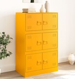 VidaXL Dressoir 67x39x107 cm staal mosterdgeel