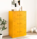 VidaXL Dressoir 67x39x107 cm staal mosterdgeel