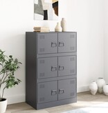 VidaXL Dressoir 67x39x107 cm staal antracietkleurig