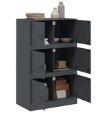 VidaXL Dressoir 67x39x107 cm staal antracietkleurig