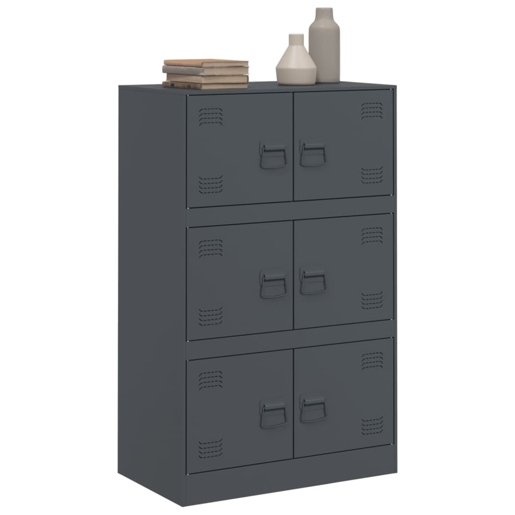 VidaXL Dressoir 67x39x107 cm staal antracietkleurig