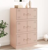 VidaXL Dressoir 67x39x107 cm staal roze