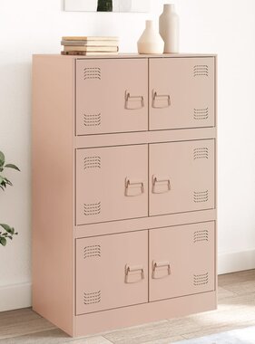 VidaXL Dressoir 67x39x107 cm staal roze