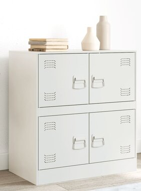 VidaXL Dressoir 67x39x73 cm staal wit