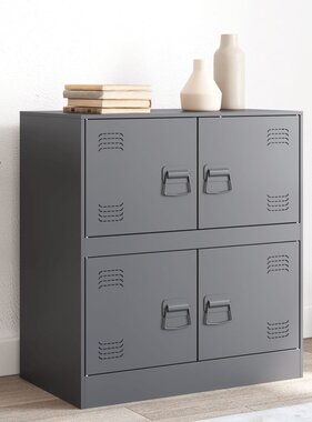 VidaXL Dressoir 67x39x73 cm staal antracietkleurig