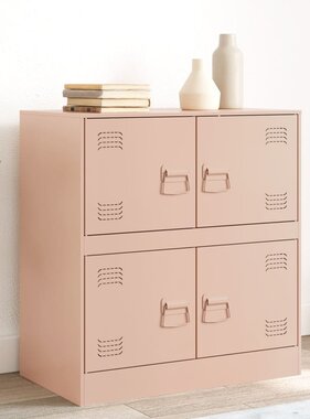 VidaXL Dressoir 67x39x73 cm staal roze