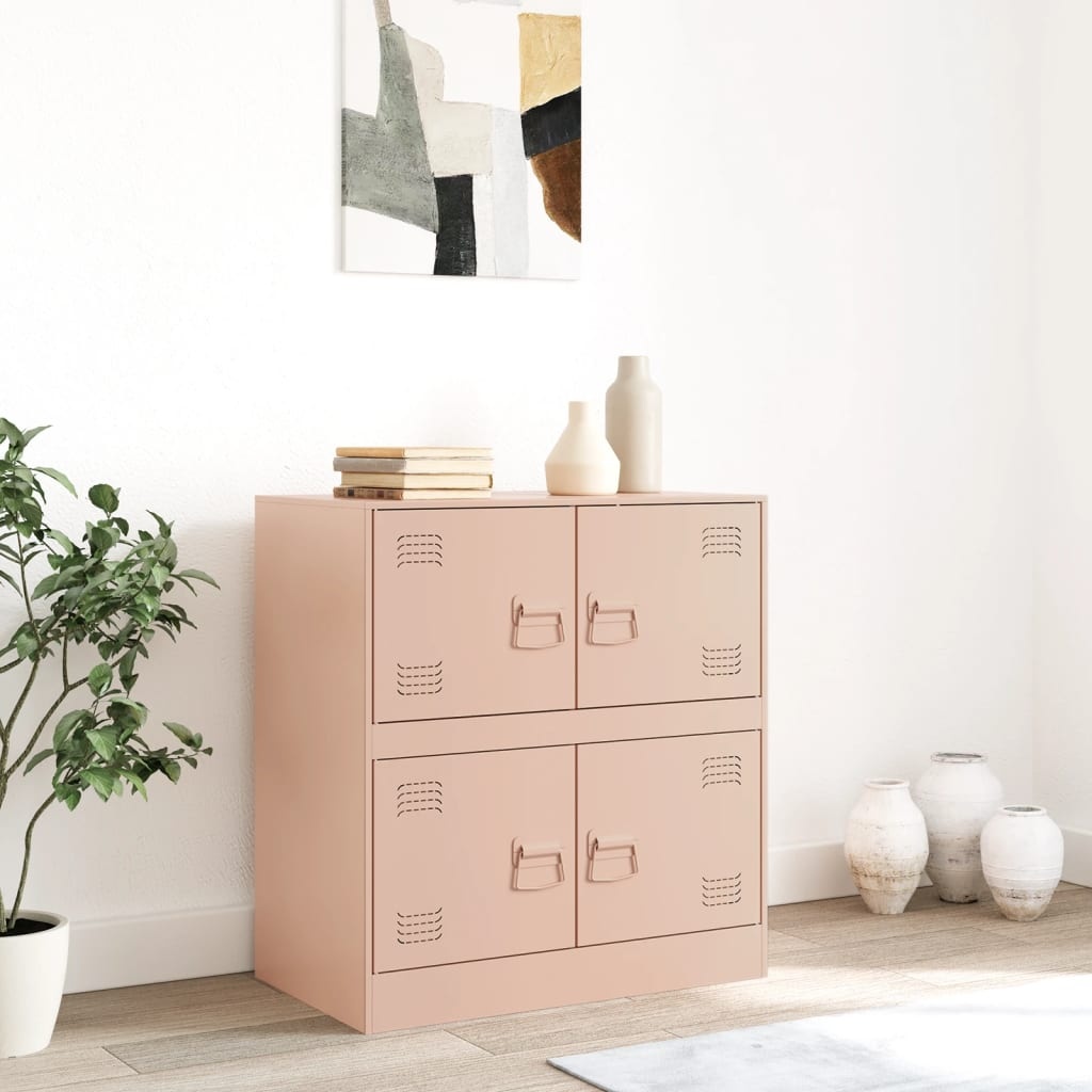 VidaXL Dressoir 67x39x73 cm staal roze