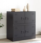 VidaXL Dressoir 67x39x73 cm staal zwart