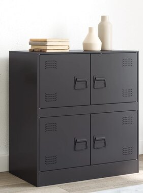 VidaXL Dressoir 67x39x73 cm staal zwart