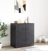 VidaXL Dressoir 67x39x73 cm staal zwart