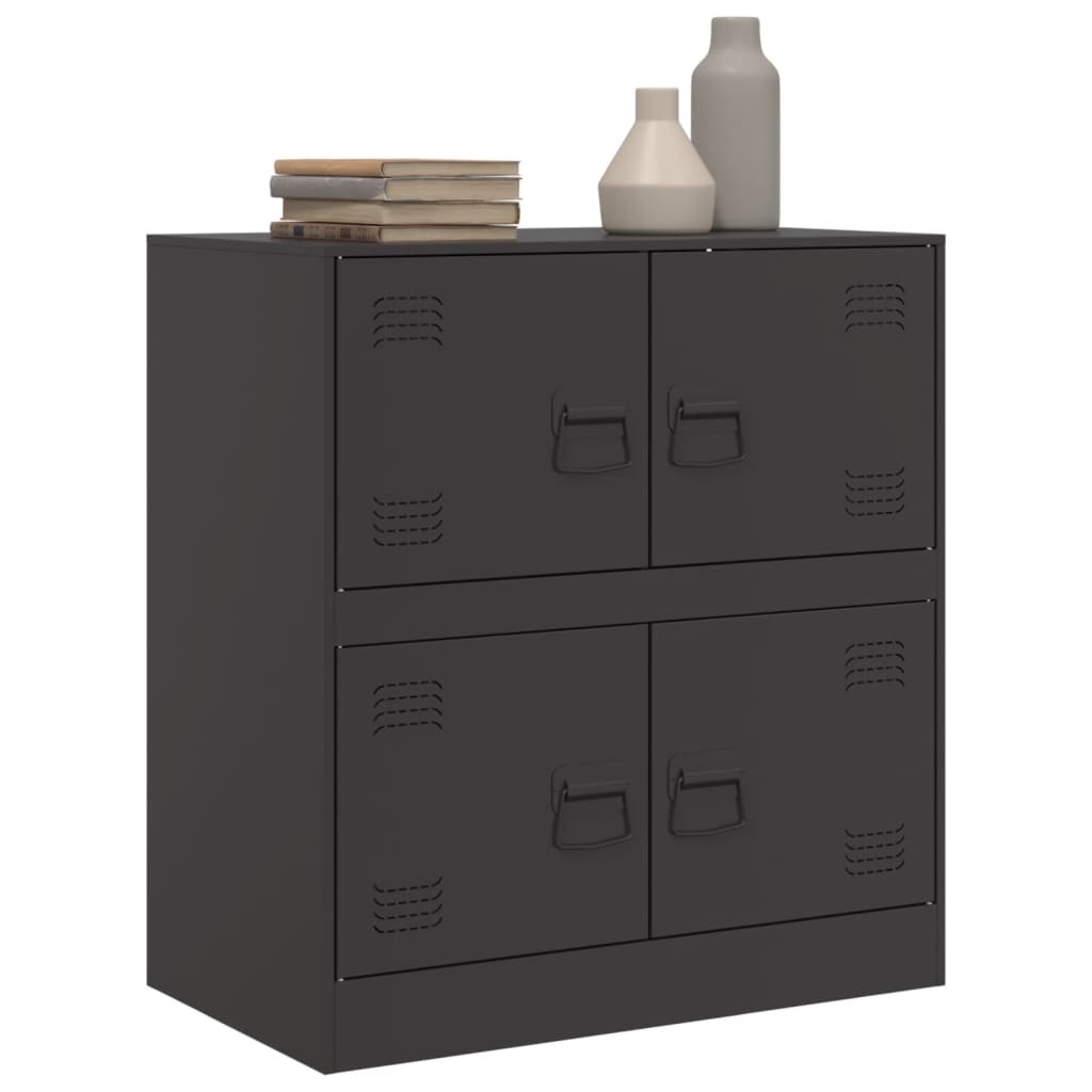 VidaXL Dressoir 67x39x73 cm staal zwart