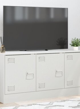VidaXL Tv-meubel 99x39x44 cm staal wit
