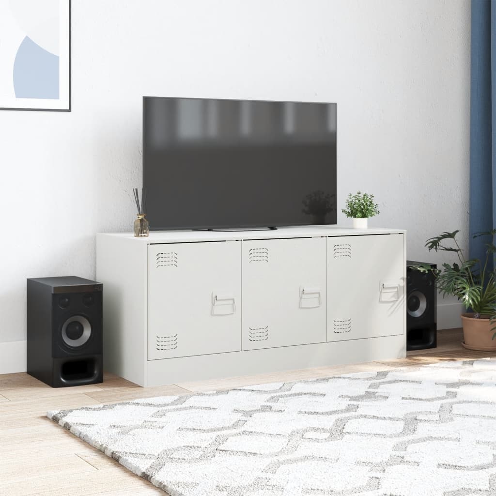 VidaXL Tv-meubel 99x39x44 cm staal wit