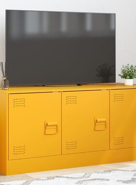 VidaXL Tv-meubel 99x39x44 cm staal mosterdgeel