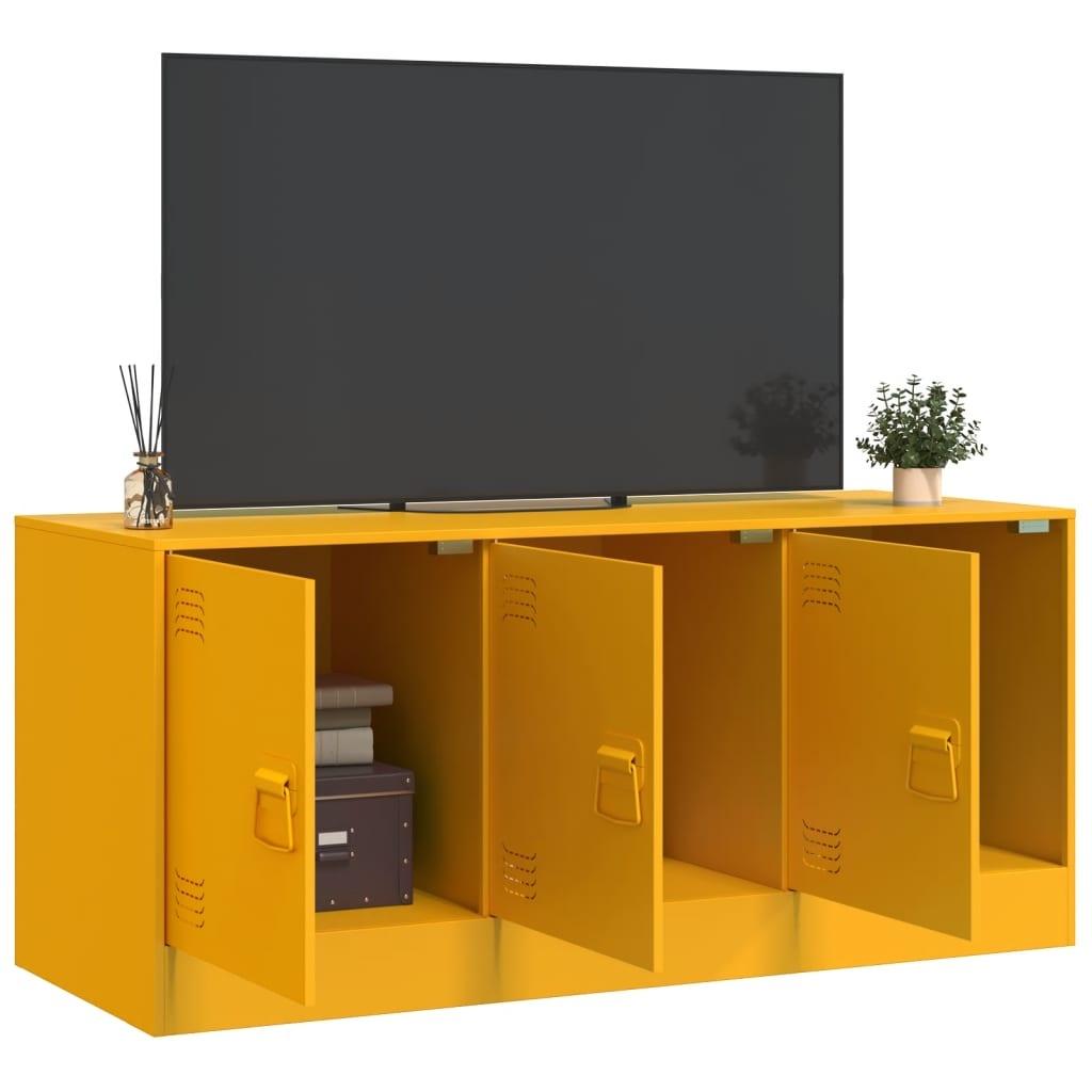 VidaXL Tv-meubel 99x39x44 cm staal mosterdgeel