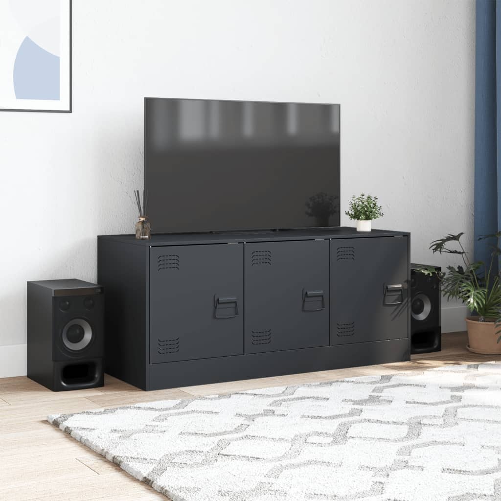 VidaXL Tv-meubel 99x39x44 cm staal antracietkleurig