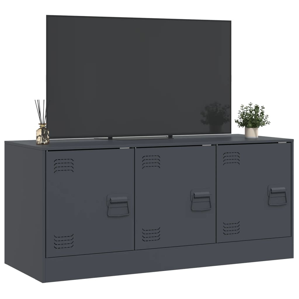 VidaXL Tv-meubel 99x39x44 cm staal antracietkleurig