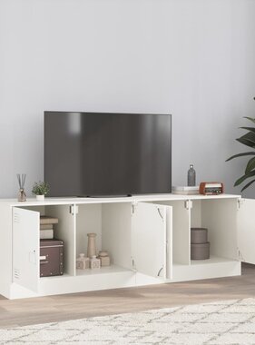VidaXL Tv-meubelen 2 st 67x39x44 cm staal wit