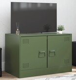 VidaXL Tv-meubel 67x39x44 cm staal olijfgroen
