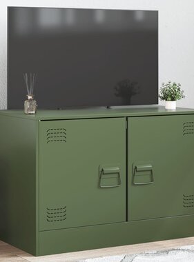 VidaXL Tv-meubel 67x39x44 cm staal olijfgroen