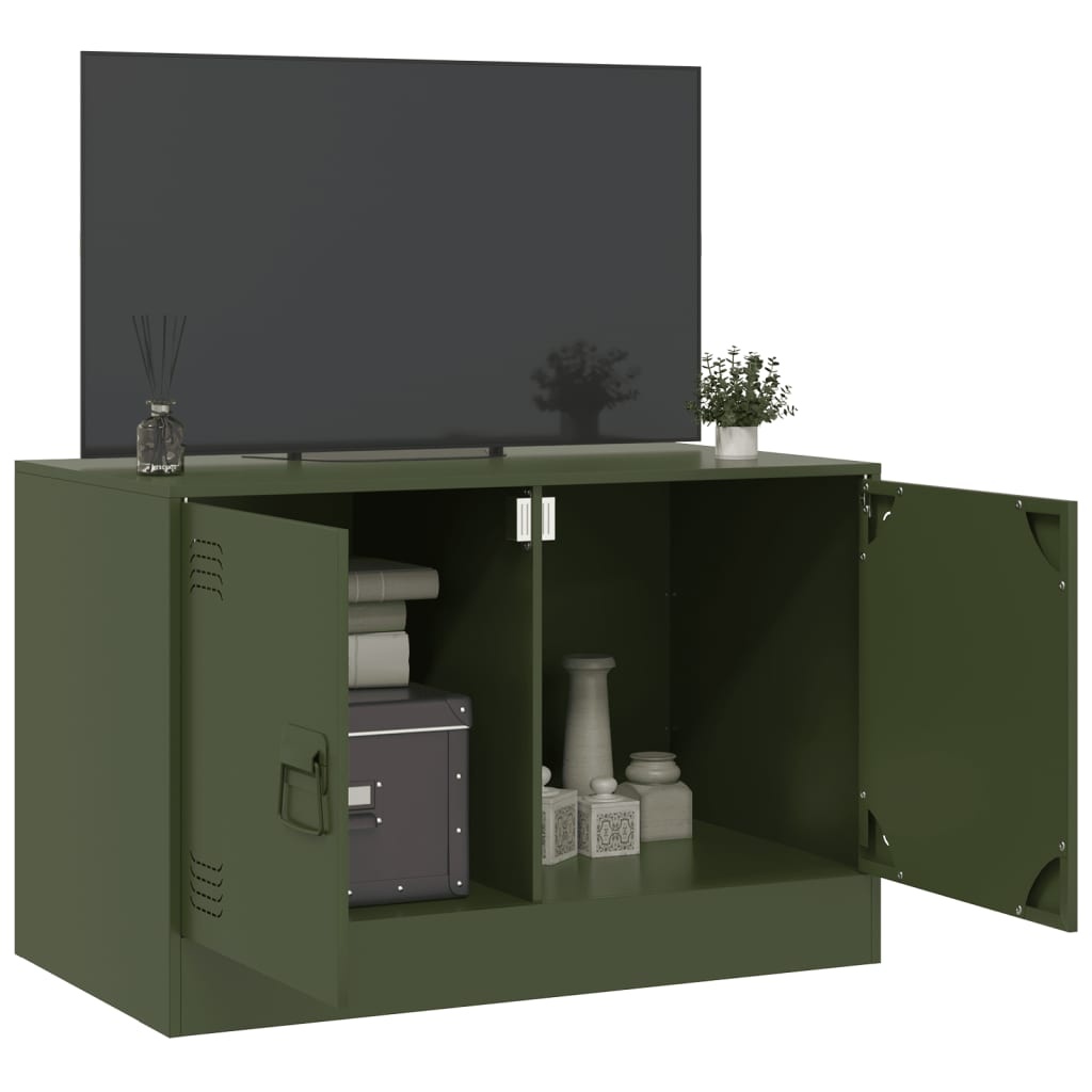 VidaXL Tv-meubel 67x39x44 cm staal olijfgroen
