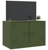 VidaXL Tv-meubel 67x39x44 cm staal olijfgroen