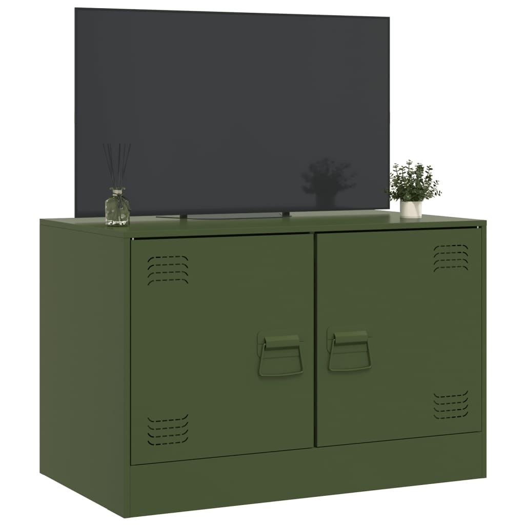 VidaXL Tv-meubel 67x39x44 cm staal olijfgroen