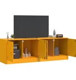 VidaXL Tv-meubelen 2 st 67x39x44 cm staal mosterdgeel