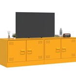 VidaXL Tv-meubelen 2 st 67x39x44 cm staal mosterdgeel