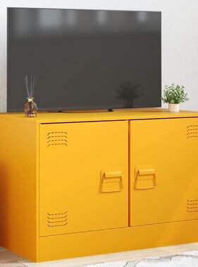 VidaXL Tv-meubel 67x39x44 cm staal mosterdgeel