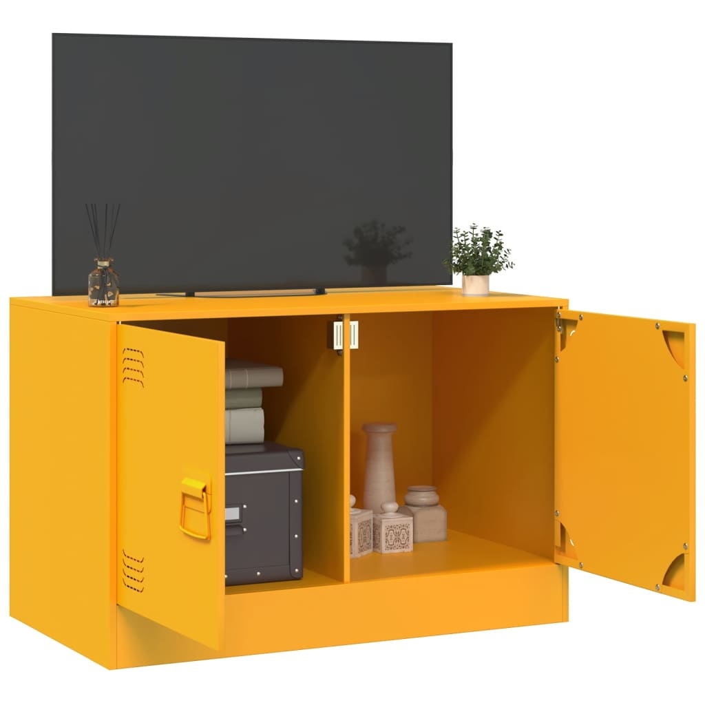 VidaXL Tv-meubel 67x39x44 cm staal mosterdgeel