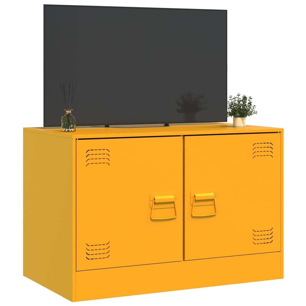 VidaXL Tv-meubel 67x39x44 cm staal mosterdgeel